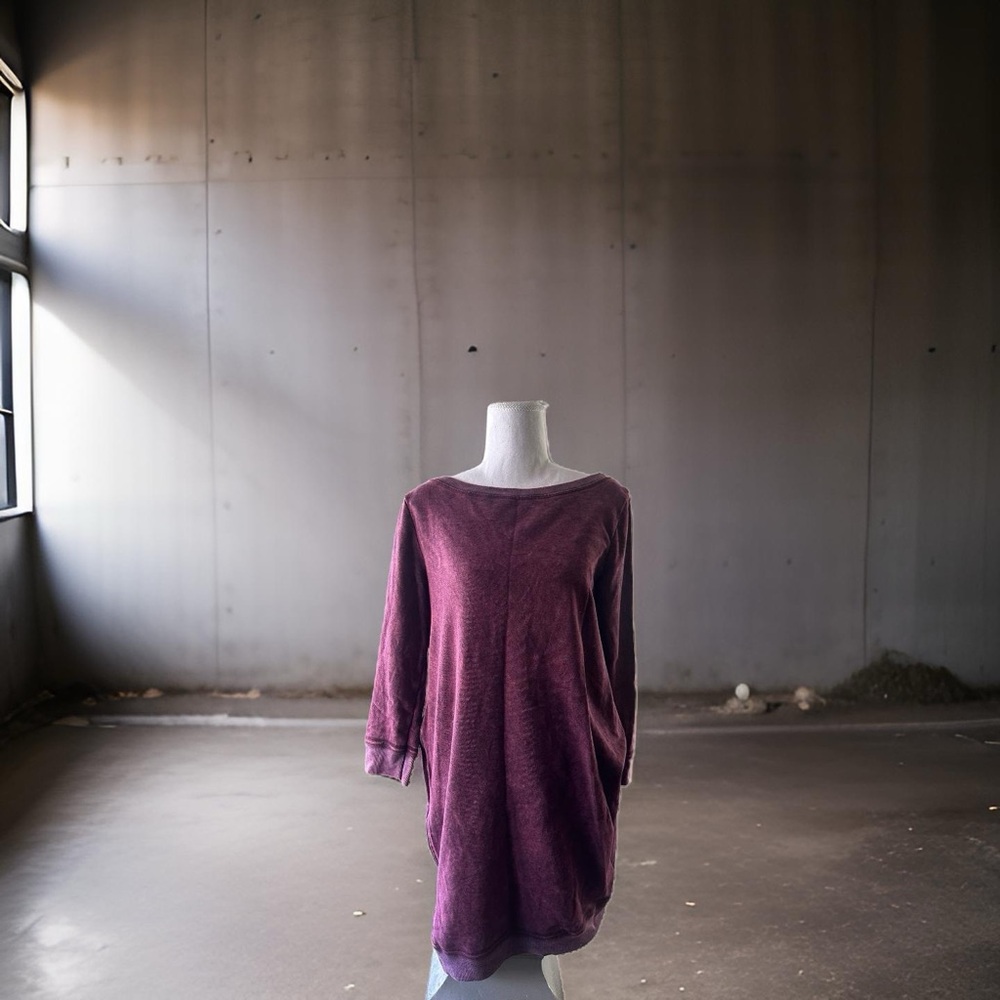RACHEL Rachel Roy Purple Tunic 3/4 Sleeve Oversized Relaxed Fit